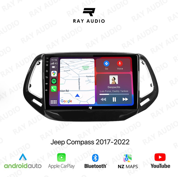 Ray Audio Jeep Compass 2017-2022 Apple CarPlay & Android Auto Bluetooth Car Stereo