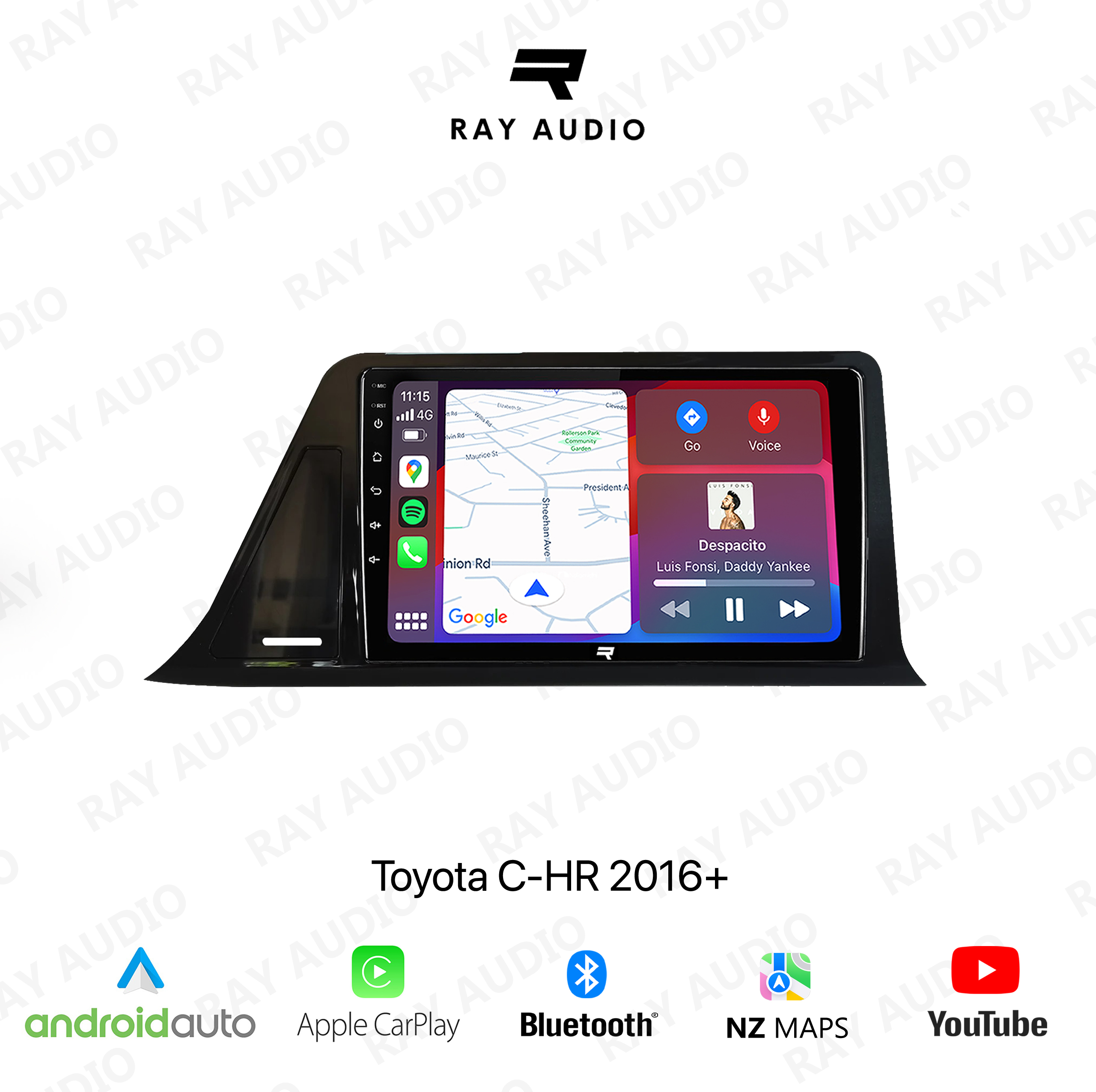 Ray Audio Toyota C-HR 2016+ Apple CarPlay & Android Auto Bluetooth Car Stereo