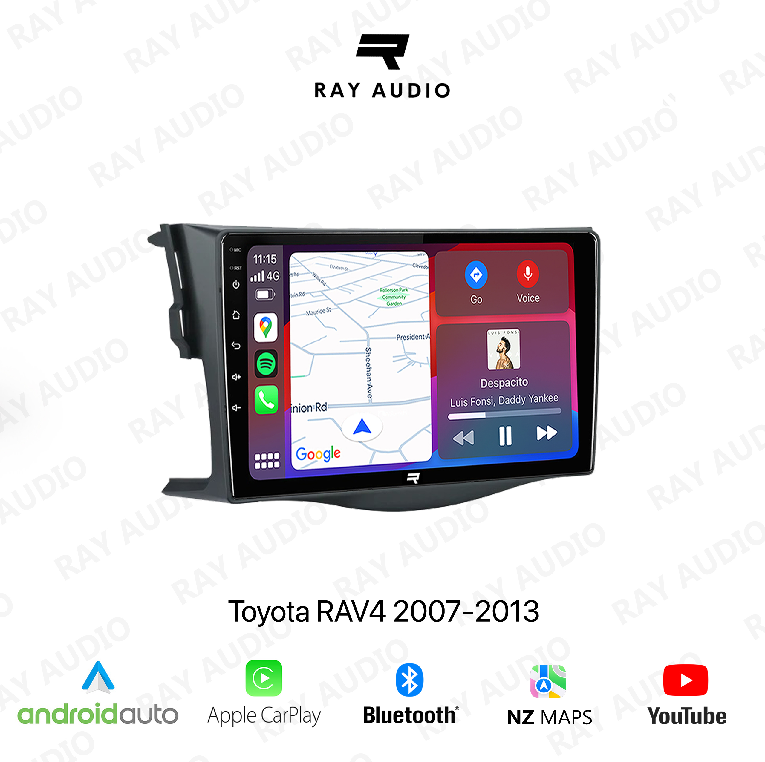 Ray Audio Toyota RAV4 2007-2013 Apple CarPlay & Android Auto Bluetooth Car Stereo